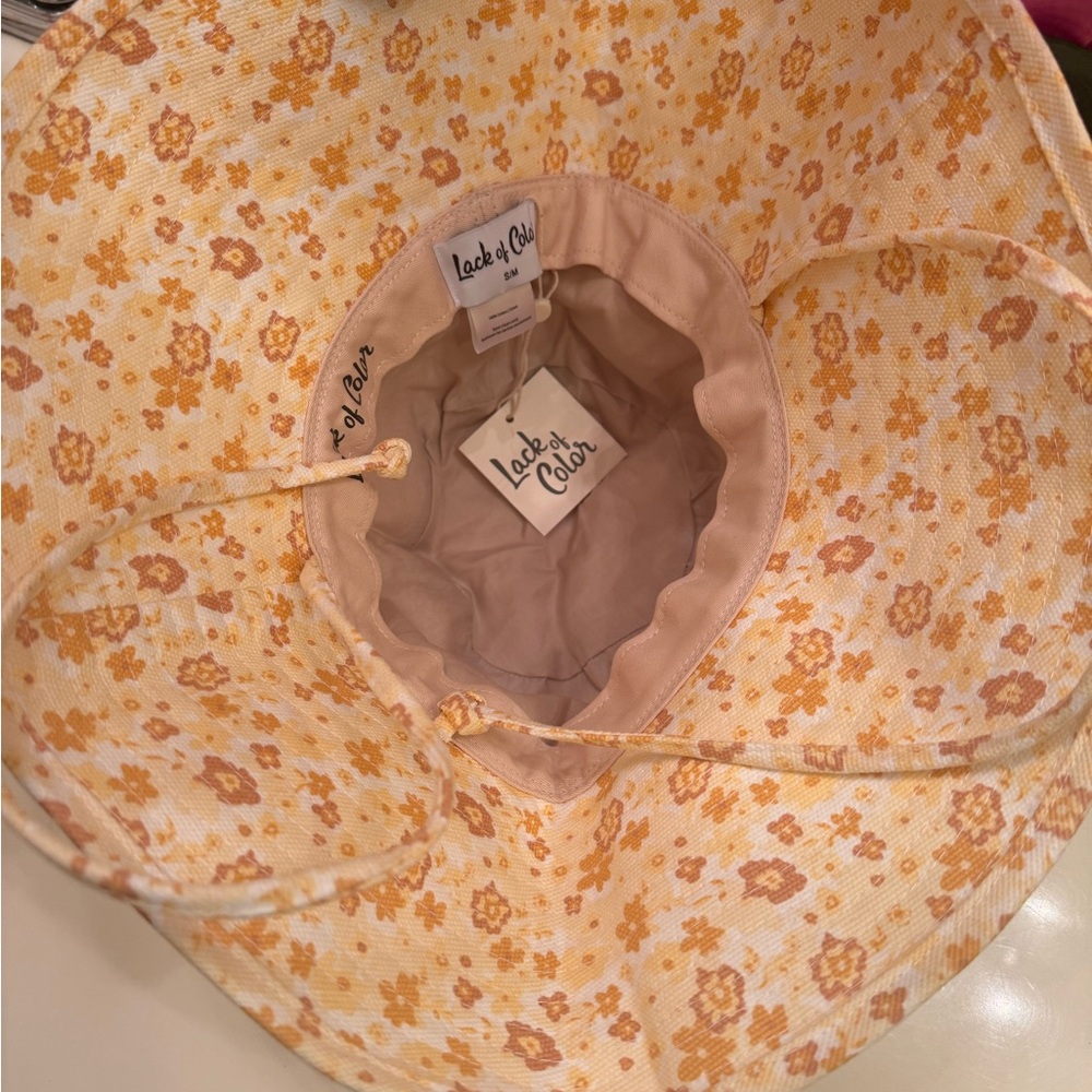 Lack Of Color Floral Bucket Hat Peach Bloom Festival Staples💯% Cotton Canvas NWT - Picture 5 of 16